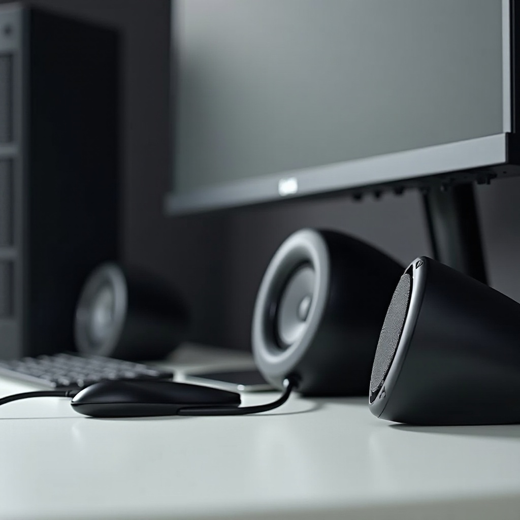 devo conectar meus alto-falantes no monitor ou no PC