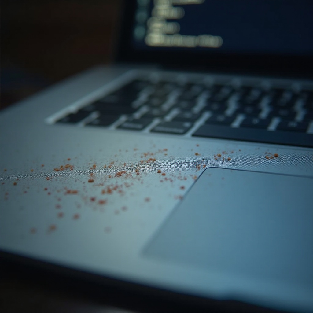 miejsca nacisku na ekranie laptopa